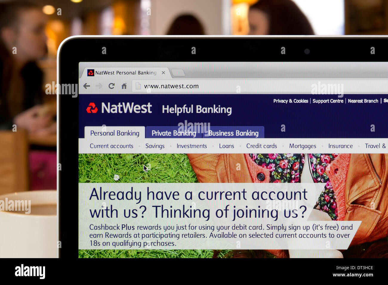 Le site web de Natwest tourné dans un environnement (usage éditorial uniquement : -Print, télévision, e-book et le comité éditorial du site). Banque D'Images