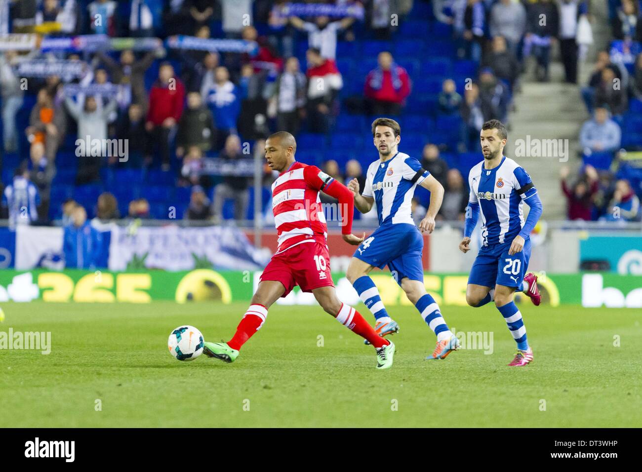 7 février 2014 - 7/02/14, Barcelone, Liga BBVA Brahimi lors de match de football RCD Espanyol vs Granada CF a joué au stade Cornella-El Prat, Barcelona, Espagne le 7 février 2014. Photo : Mikel Trigueros / Urbanandsport NurPhoto / (crédit Image : © Iimikel NurPhoto ZUMAPRESS.com) //Trigueros Banque D'Images