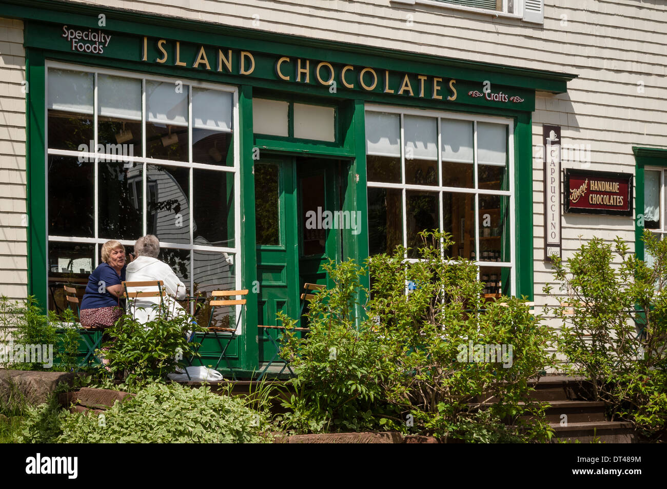 Boutique de chocolats l'île dans le village de Victoria par la mer, l'Île du Prince Édouard, Canada. Banque D'Images