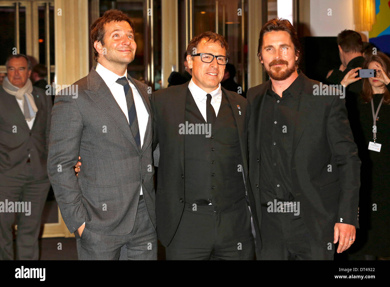 Bradley Cooper, David O. Russell et Christian Bale participant à la 'American Hustle' première mondiale au 64ème Festival International du Film de Berlin Berlinale 2014 / le 7 février 2014 à Berlin, Allemagne Banque D'Images