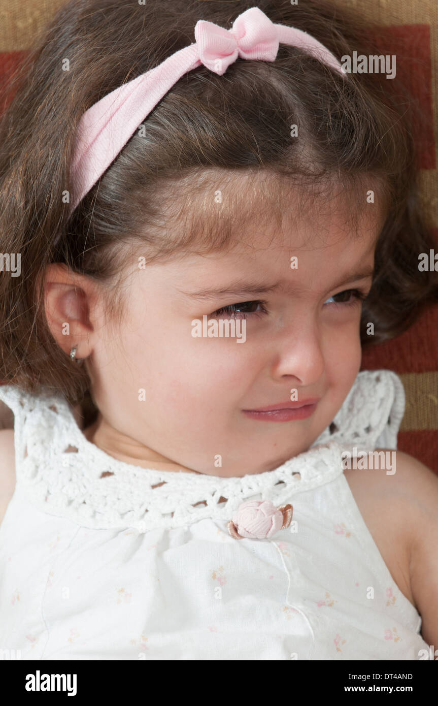 3 ans girl crying Banque D'Images