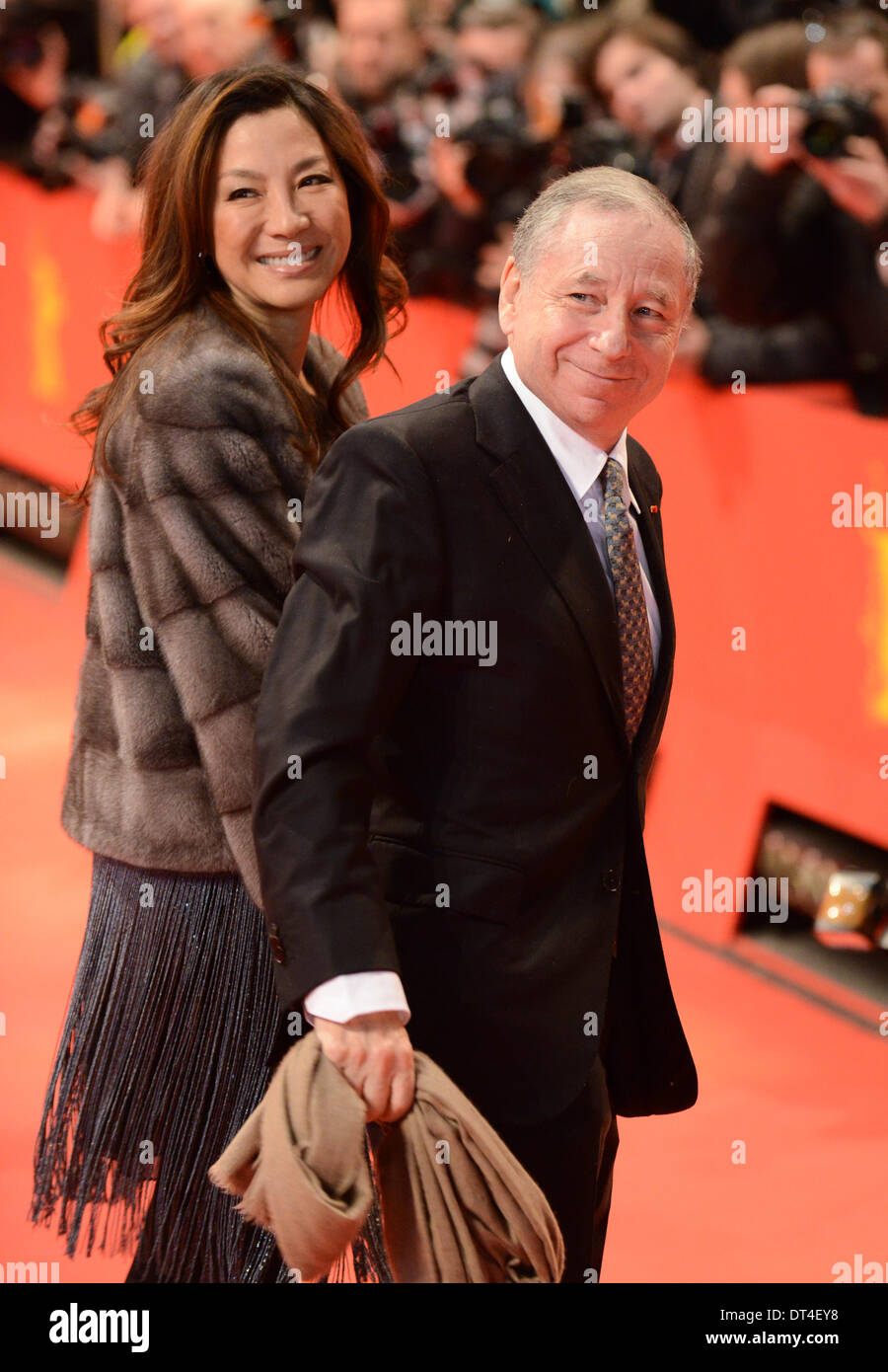 BERLIN, ALLEMAGNE, 8 février, 2014. Michelle Yeoh et Jean Todt assister à la 'Les Monuments Men' Première mondiale à la 64e conférence annuelle du Festival International du Film de la Berlinale Berlinale Palast à le 8 février 2014 à Berlin, Allemagne. Credit : Janne Tervonen/Alamy Live News Banque D'Images