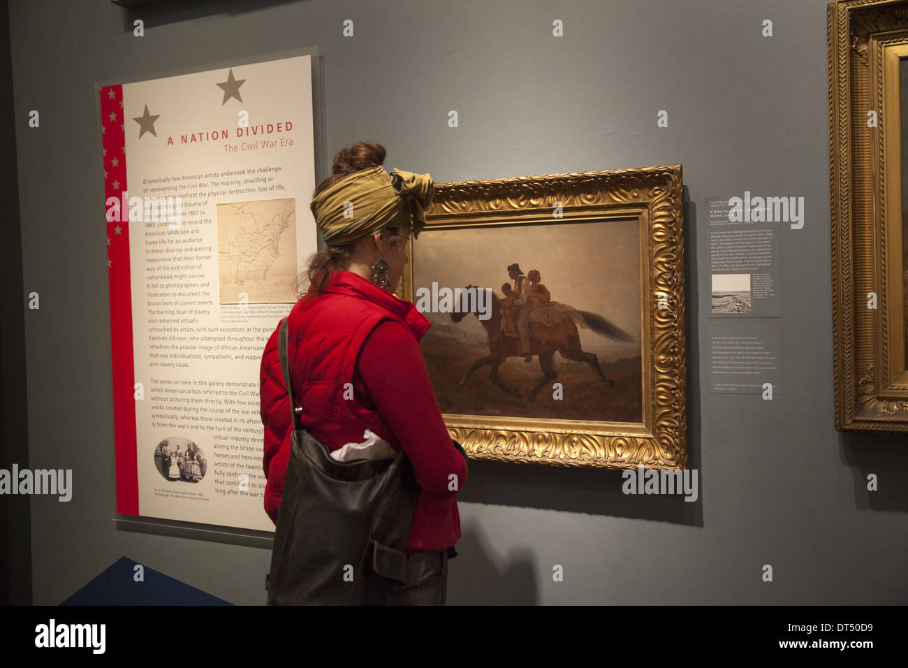 'Un tour pour la liberté - les esclaves en fuite', par Eastman Johnson au Brooklyn Museum, Brooklyn, New York. Banque D'Images