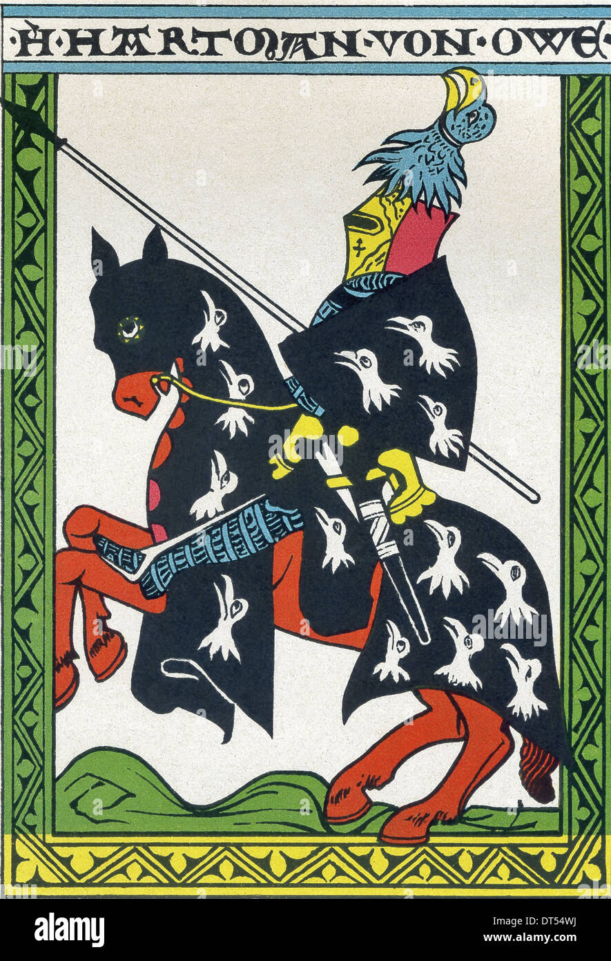 Cette illustration de Hartmann von Aue est de la cité médiévale songbook intitulé Codex Manesse. Banque D'Images