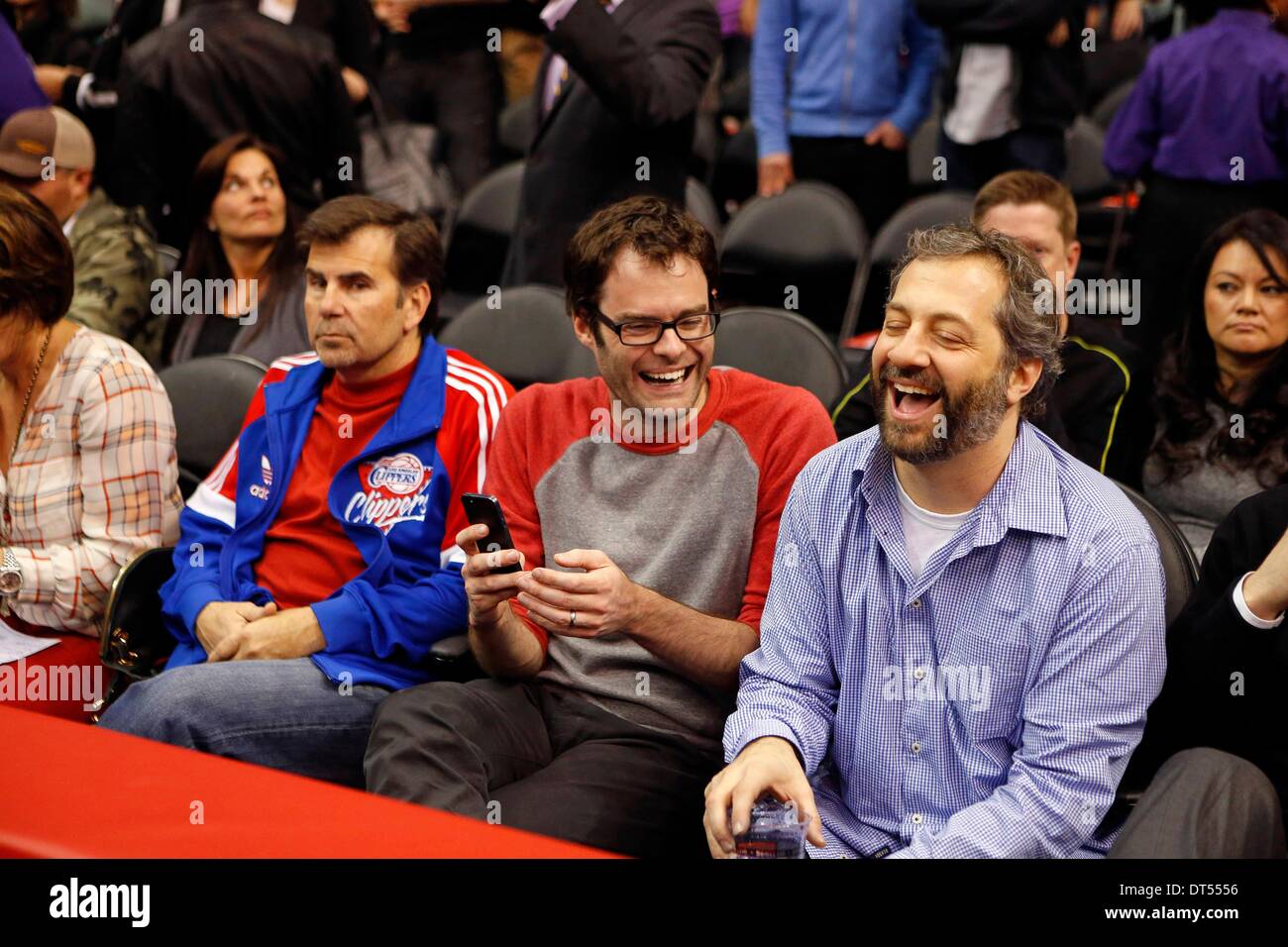 Los Angeles, Californie, USA. 05 févr., 2014. Acteur Bill Hader présent au cours de la NBA match entre les Los Angeles Clippers et le Miami Heat au Staples Center de Los Angeles, Californie. Charles Baus/CSM/Alamy Live News Banque D'Images