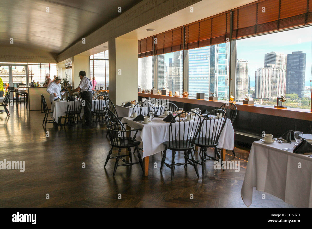 Salle à manger à Chicago's Cliff Dwellers Club Banque D'Images