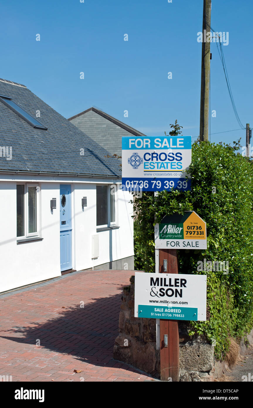 Maison à étages à vendre à Carbis Bay, Cornwall, uk Banque D'Images