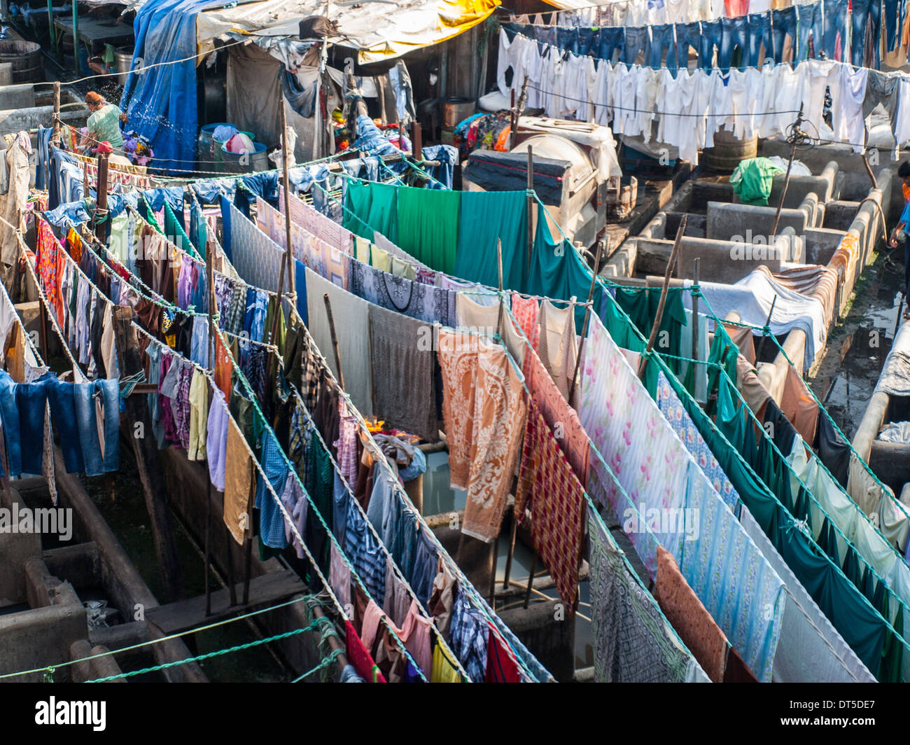 Dhobi Ghat, le plus grand service de blanchisserie extérieur Banque D'Images