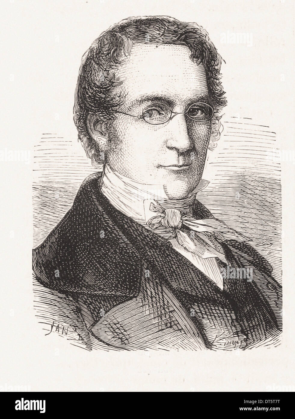 Portrait de Gay-Lussac - gravure XIX ème siècle français Banque D'Images