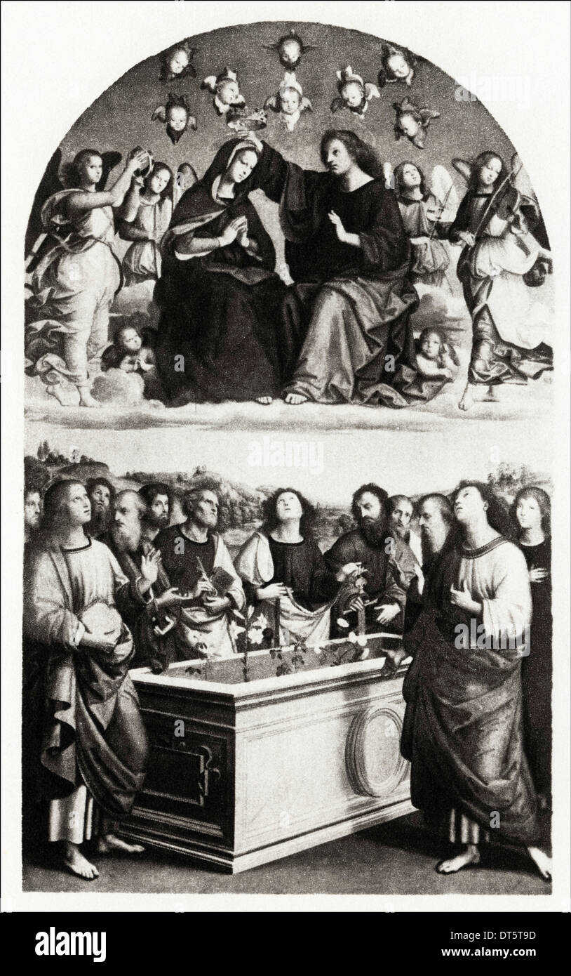 Le couronnement de la Vierge de Raphaël peinture circa 1503 - 1520 L'artiste italien 1483 Banque D'Images