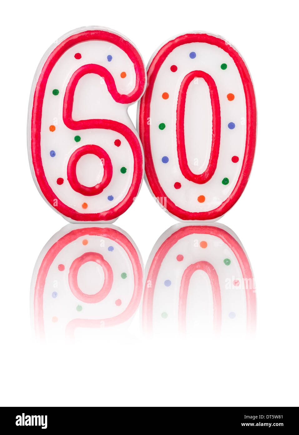 Numéro 60 rouge avec réflexion Banque D'Images