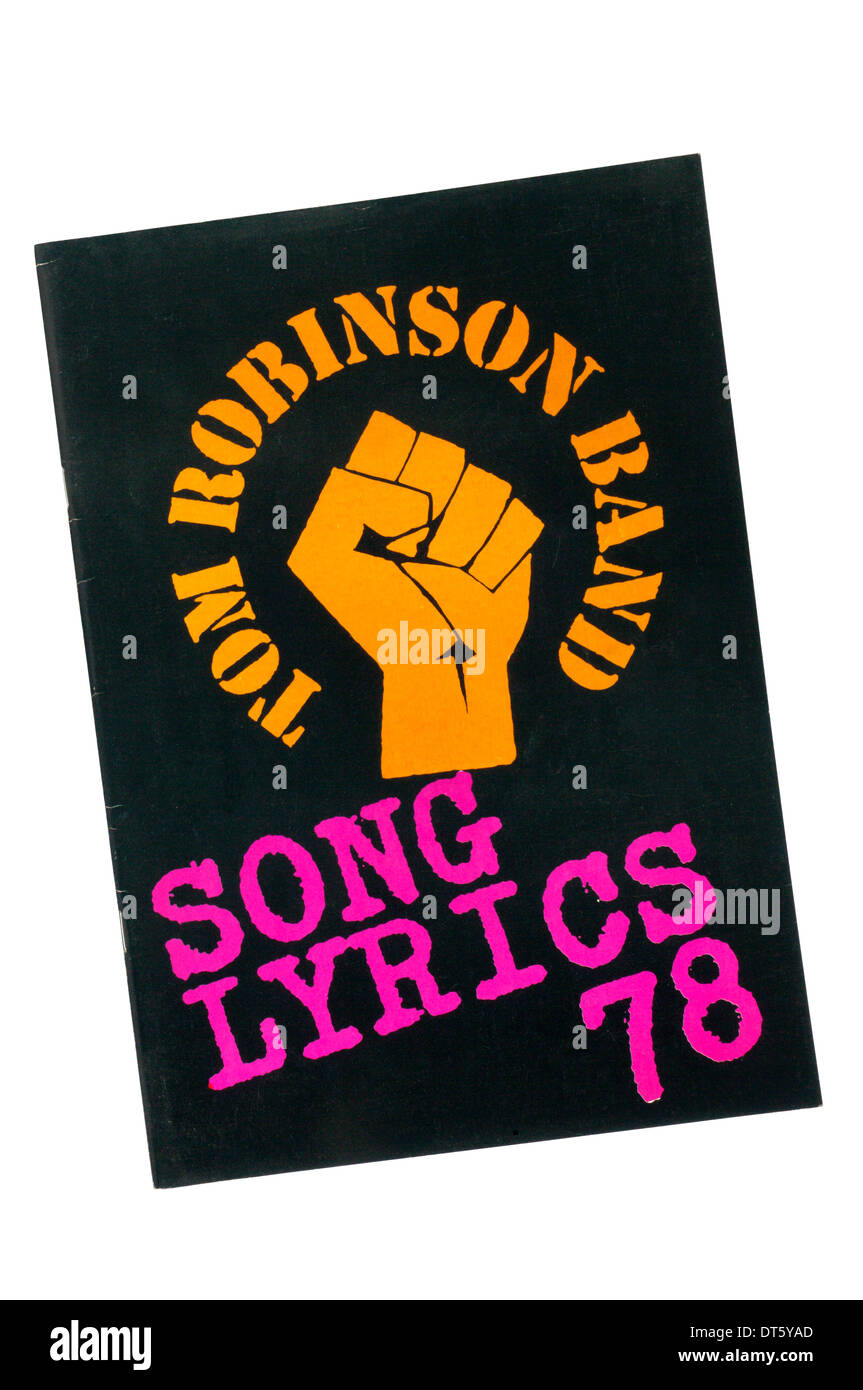 Programme et les paroles de la chanson le National Tour 1978 Apparition de la Tom Robinson Band au Hammersmith Odeon. Banque D'Images