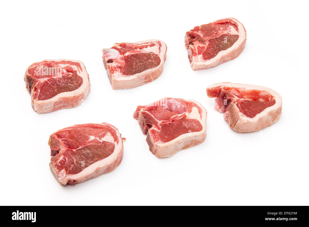 Côtelettes d'agneau de Nouvelle-Zélande isolated on a white background studio. Banque D'Images