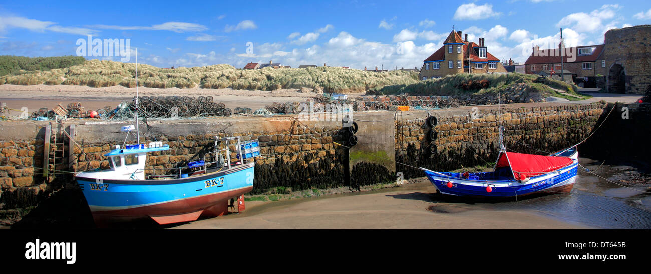 Village Beadnell Harbour, au nord de la côte de Northumbrie, comté de Northumbrie, England, UK Banque D'Images