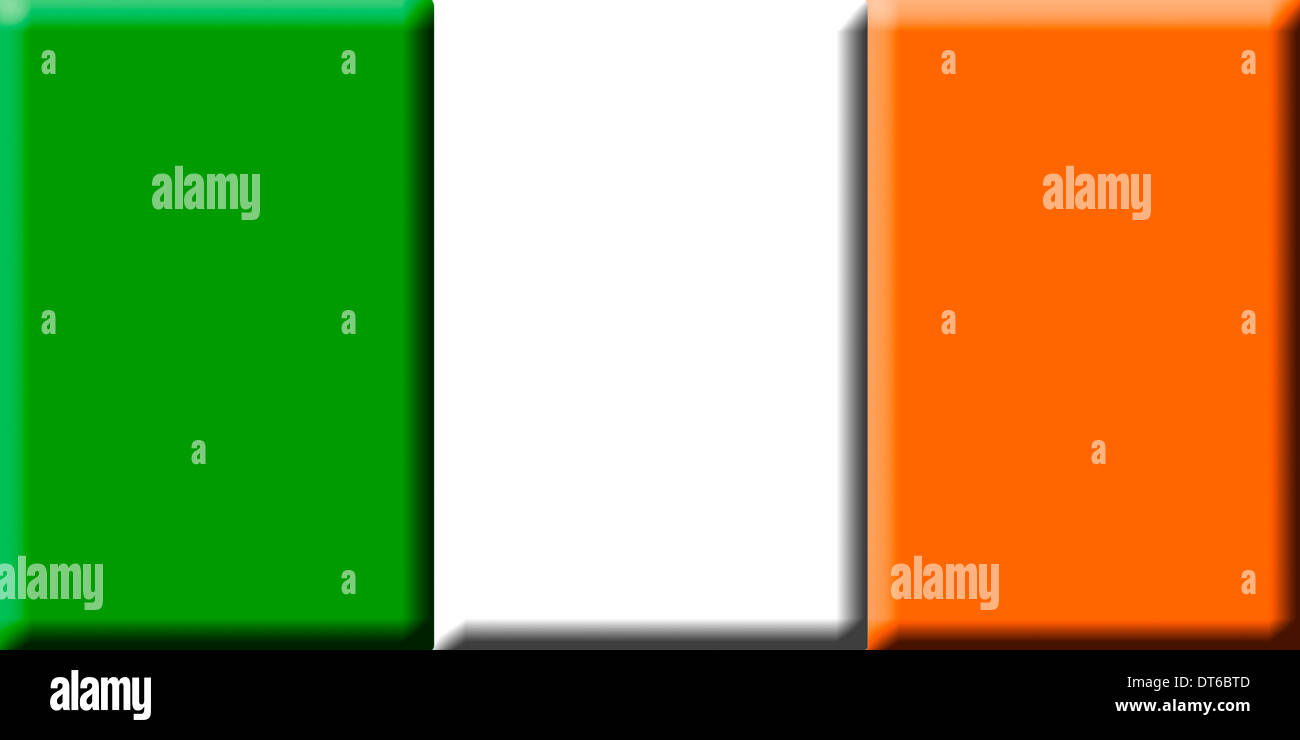 République d'Irlande - drapeau national Banque D'Images