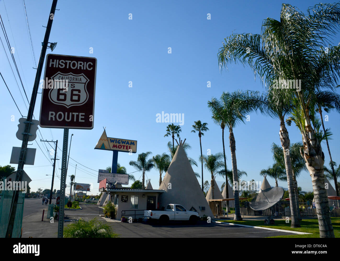 Wigwam Motel à San Bernardino, en Californie, un itinéraire 66 monument préféré depuis 1949 Banque D'Images