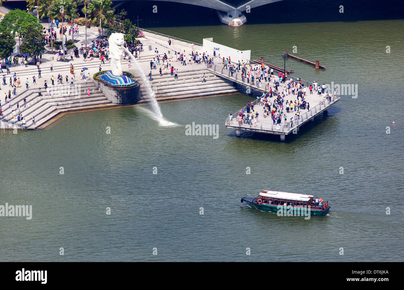 La statue du Merlion à Marina Bay, Singapour Banque D'Images