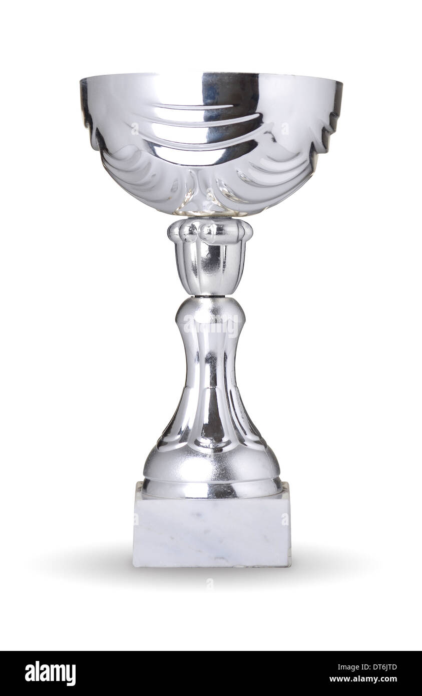 Trophée d'argent champion isolated on white Banque D'Images