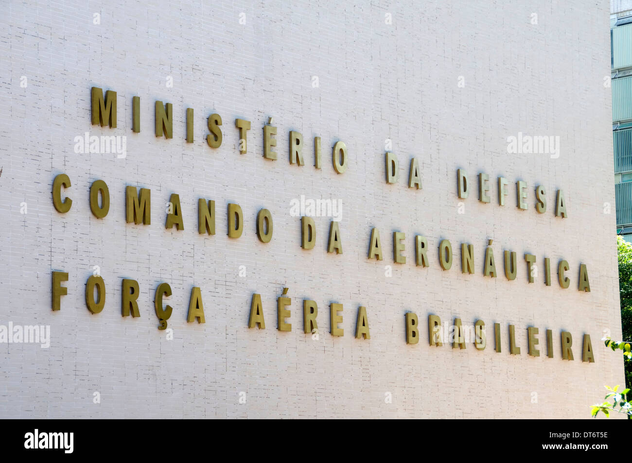 Ministère brésilien de la Défense, ministère de l'air brésilienne sur l'Esplanada dos Ministerios à Brasilia, Brésil. Banque D'Images