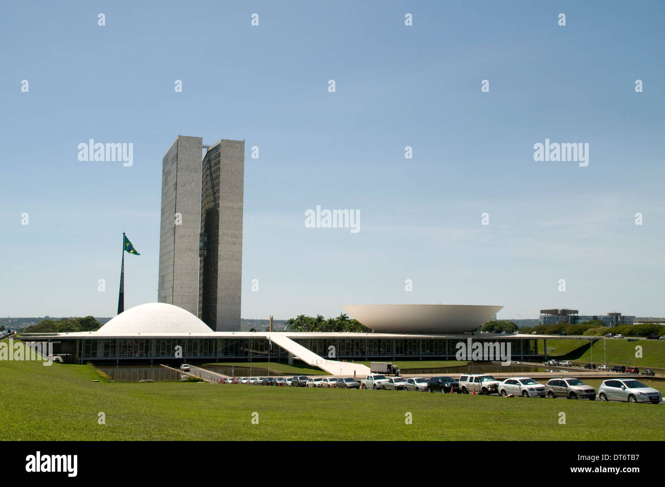 Le Congrès National (Parlement) du Brésil à Brasilia, Brésil. Banque D'Images