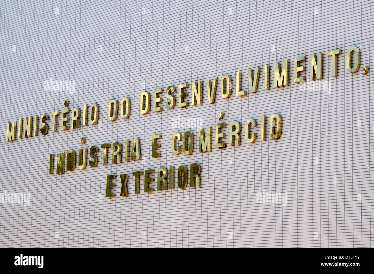 Ministère du développement, de l'Industrie et du commerce extérieur sur l'Esplanada dos Ministerios à Brasilia, Brésil. Banque D'Images