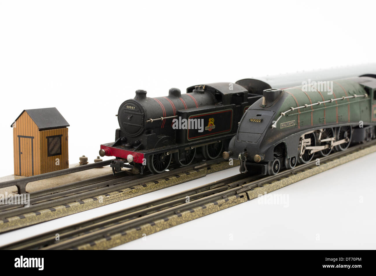 Vert Dublo Hornby Train Modèle Mallard avec EDL17 Locomotive classique Brtiish train jouet pour enfants Banque D'Images