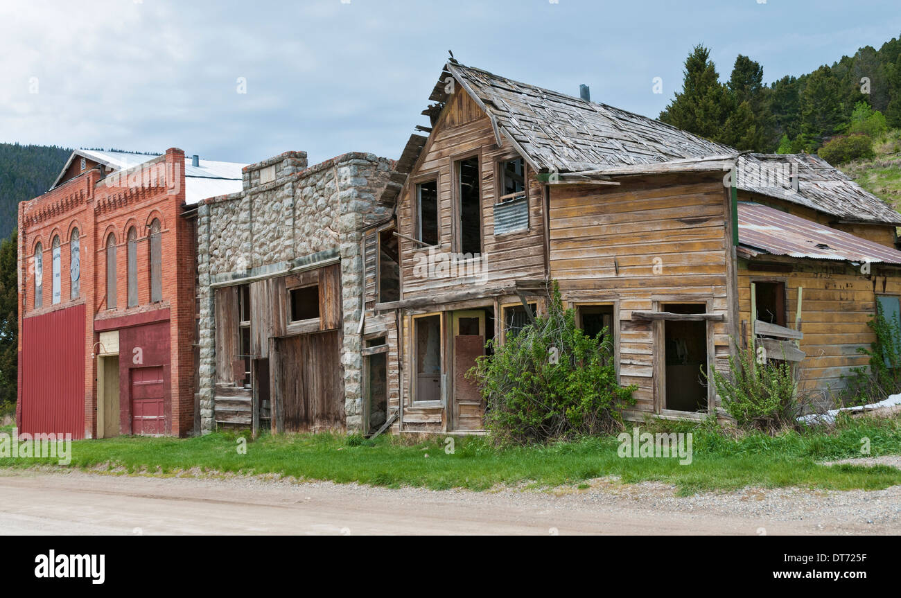 Montana, Marysville, l'exploitation aurifère historique ville fantôme partielle fondée 1876 Banque D'Images