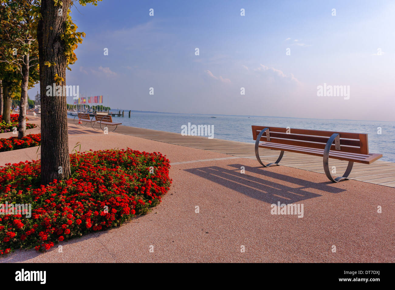 Vue Picteresque de Bardolino, promenade au lac de Garde Banque D'Images