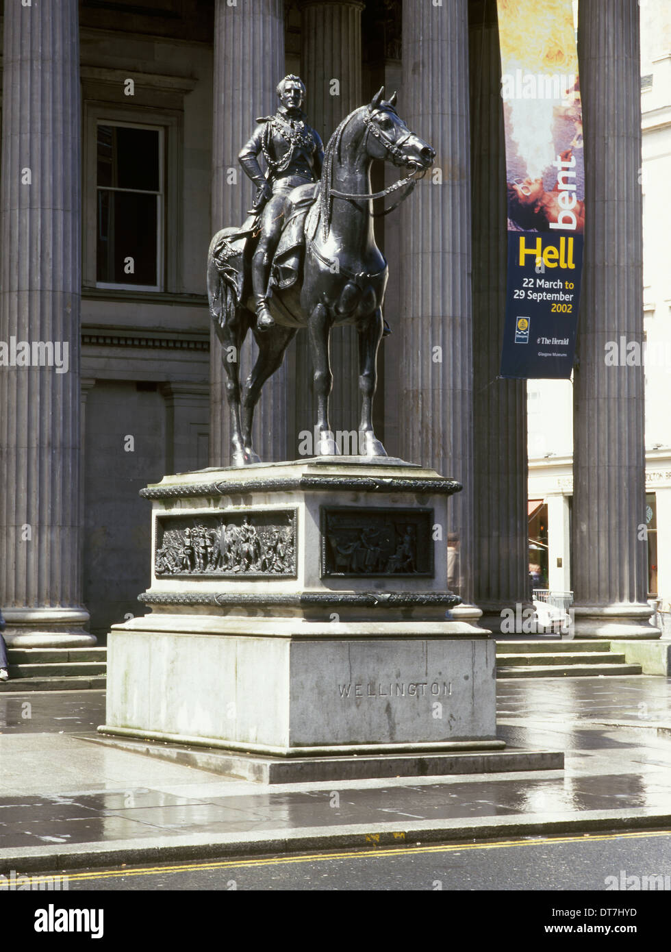 Statue du duc de Wellington [sans],Cône Parking Glasgow City Centre Banque D'Images