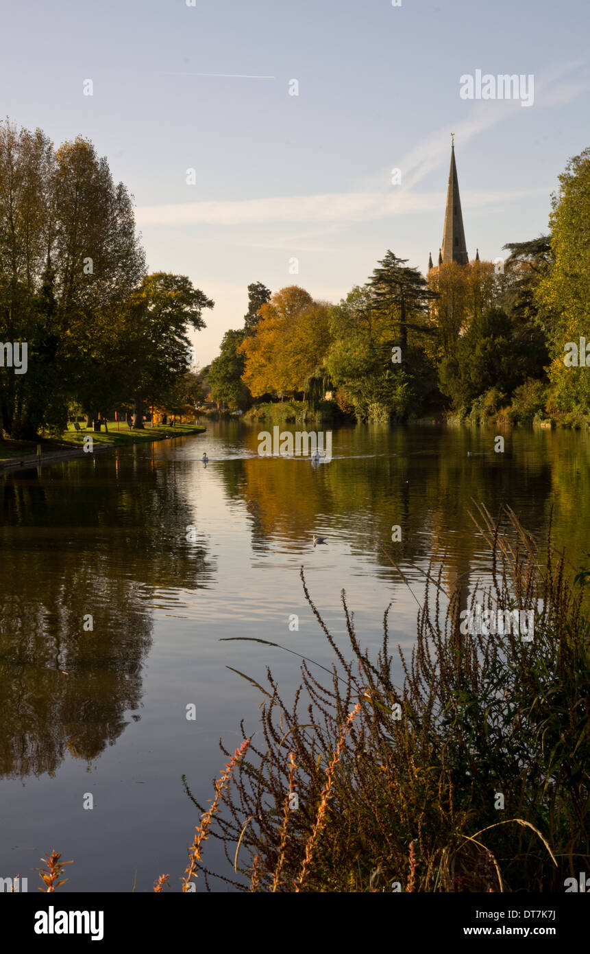 Holy Trinity Church spire Stratford sur Avon Banque D'Images