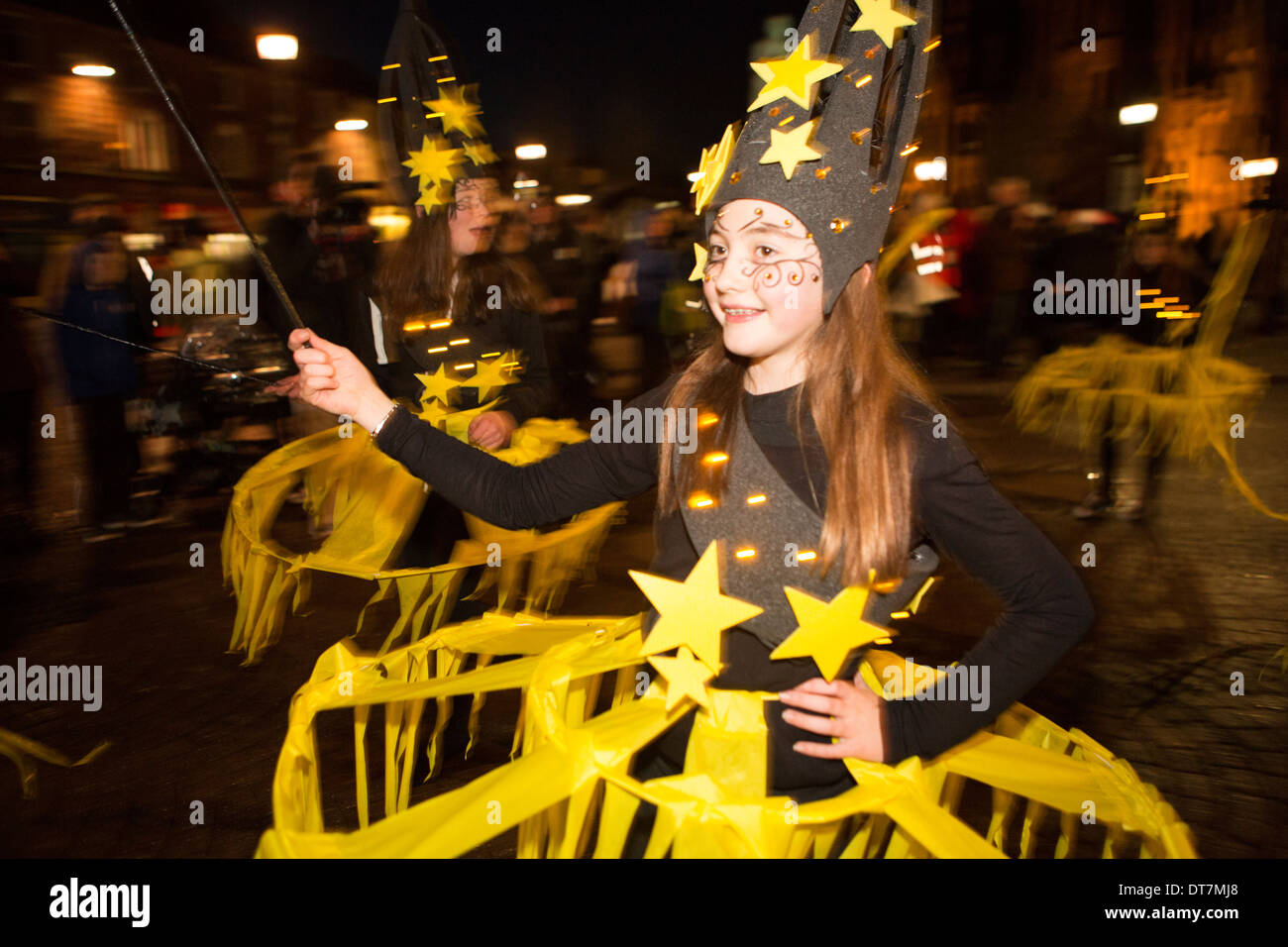 Big Burns Supper, Homecoming 2014 Carnaval à travers les rues à Burns Statue Dumfries Scotland Banque D'Images