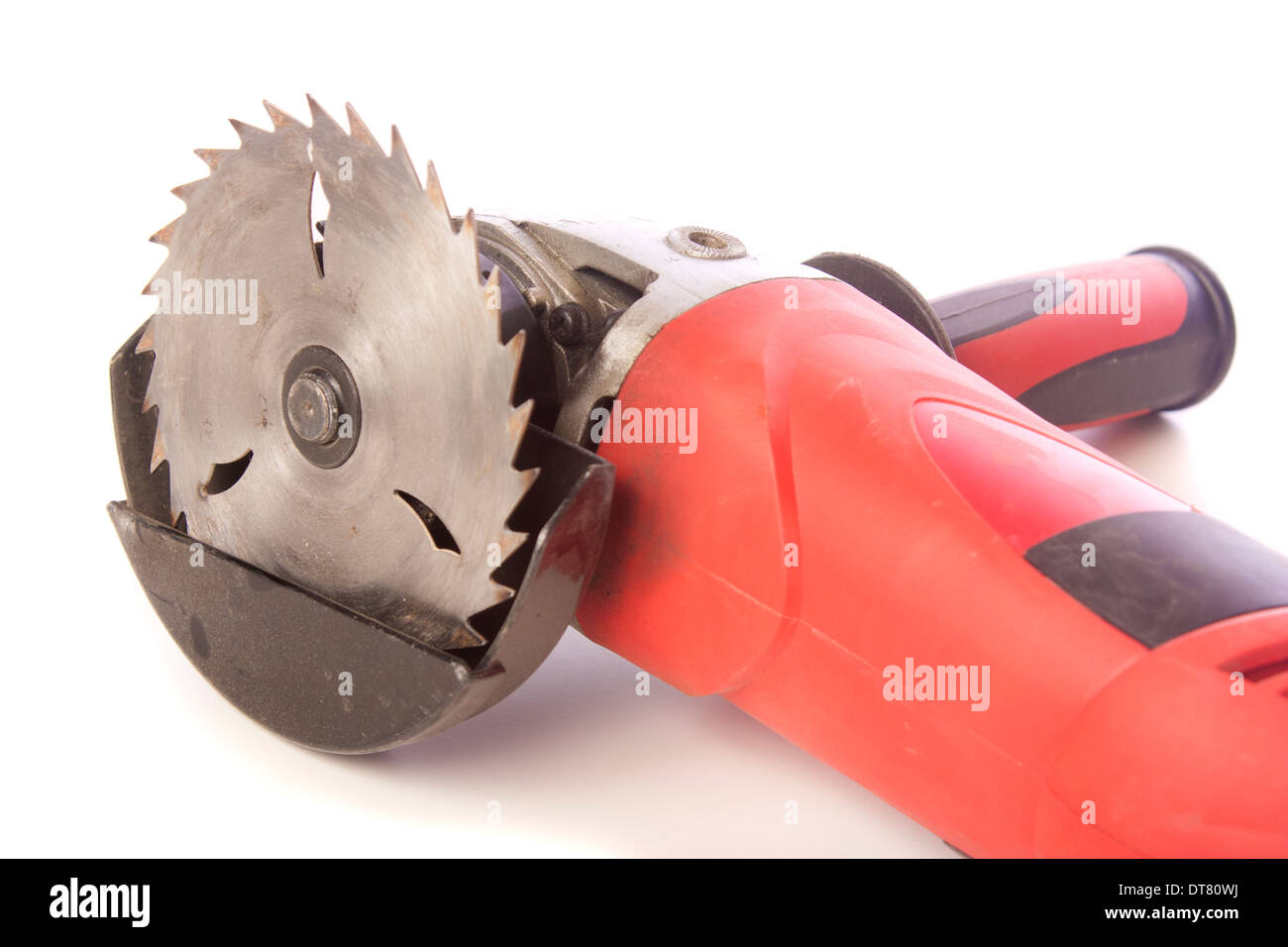 Scie circulaire isolé sur fond blanc Banque D'Images