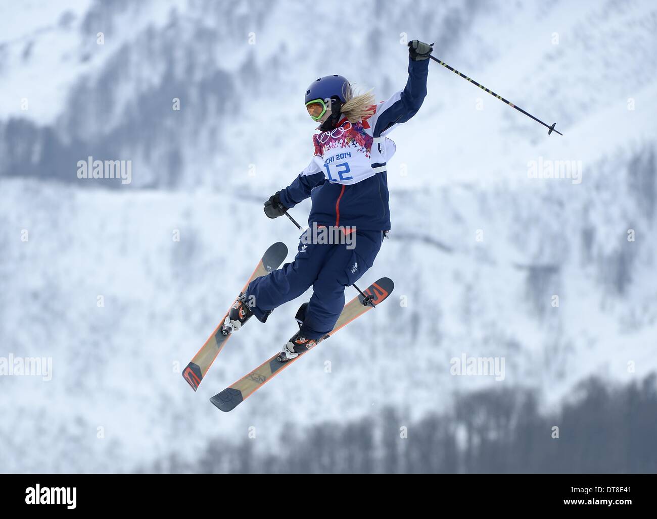 Sochi, Russie. 11 février 2014. Katie Summerhayes (GBR). Slopestyle Ski femme Khuter - Rosa Parc extrême - Jeux Olympiques d'hiver de Sotchi2014 - Sotchi - Russie - 11/02/2014 Credit : Sport en images/Alamy Live News Banque D'Images