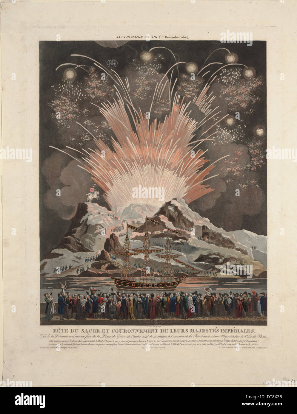Festivités du couronnement de Napoléon, 1806. Artiste : Le Coeur, Louis (actif ca. 1800) Banque D'Images