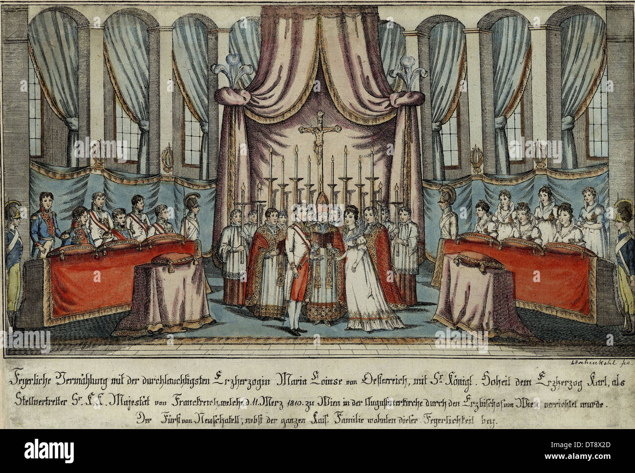 Marie-Louise Napoléon mariés par procuration à Vienne, avec l'Archiduc Charles en permanent pour Napoléon, 18 Artiste : Loeschenkohl, Johann Hieronymus (1753-180 Banque D'Images