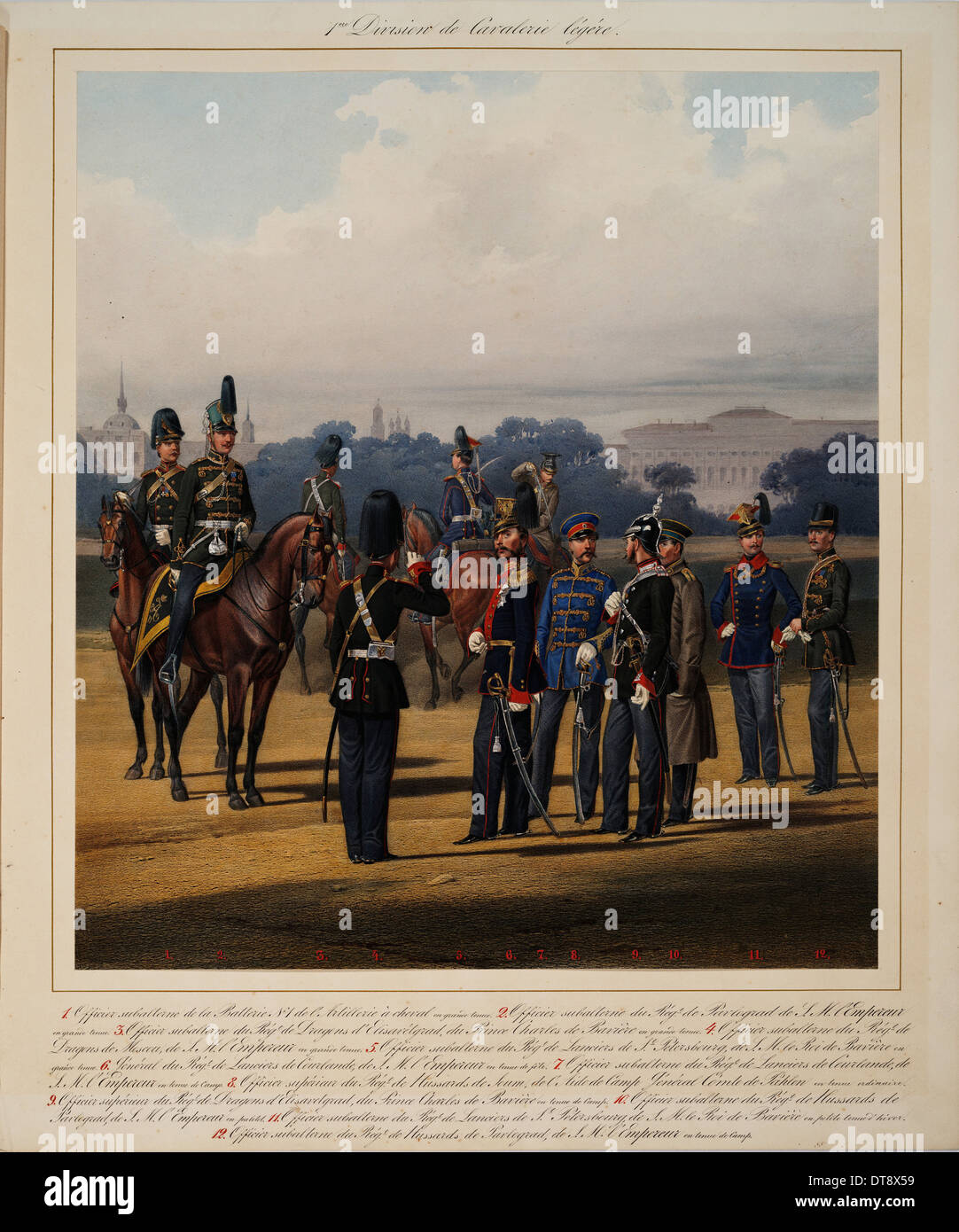 Première division de cavalerie légère de 1867. Artiste : Piratsky, Karl Karlovich (1813-1889) Banque D'Images