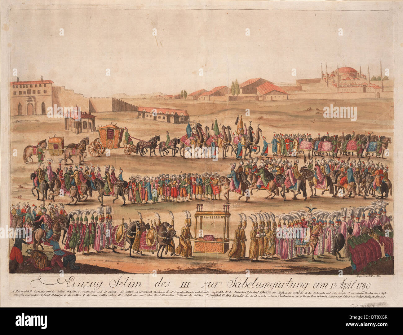 L'entrée du Sultan Selim III à l'engagement le sabre le 13 avril 1789, 1789. Artiste : Loeschenkohl, Johann Hieronymus (1753-1807) Banque D'Images