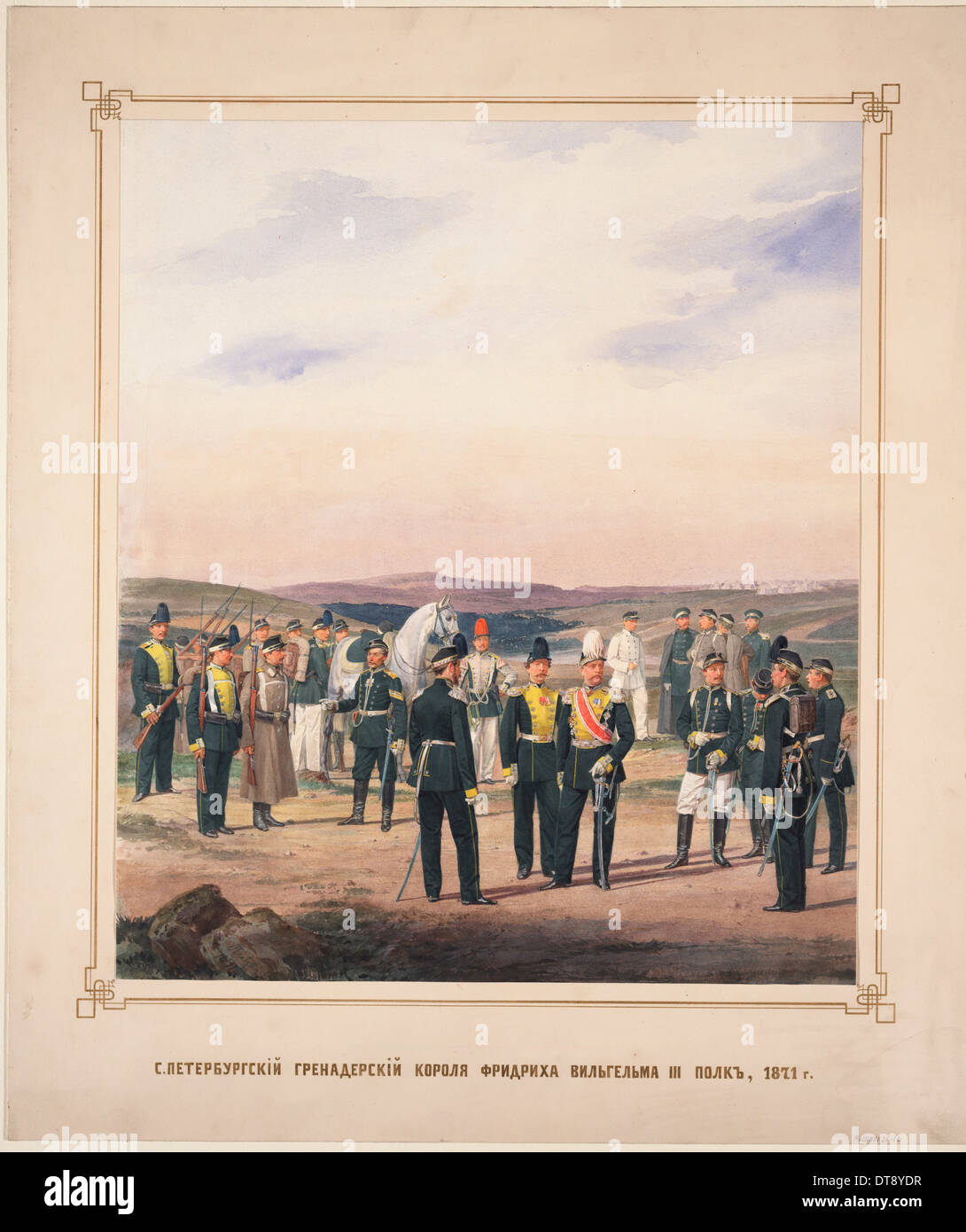 Saint-pétersbourg Life-Guards régiment de Grenadiers du Roi Frédéric-guillaume III, 1871. Artiste : Piratsky, Karl Karlovich (1813-1889) Banque D'Images