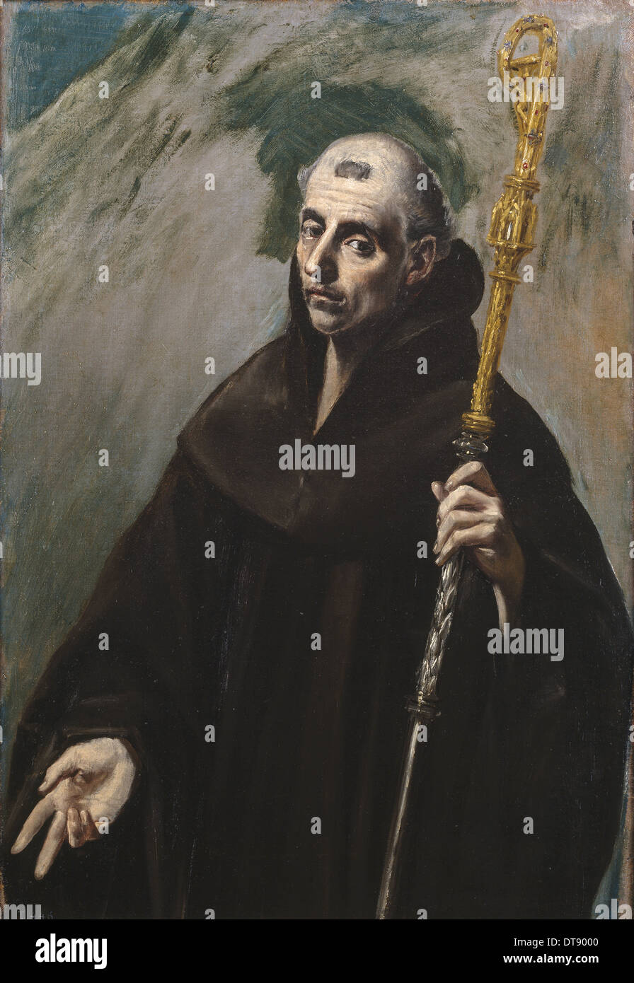 Saint Benoît de Nursie, 1577-1579. Artiste : El Greco, Dominico (1541-1614) Banque D'Images
