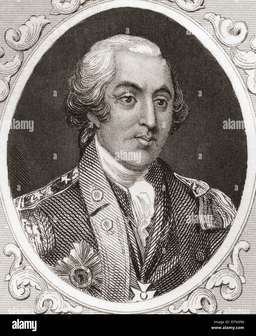 Friedrich Wilhelm August Heinrich Ferdinand von Steuben, 1730 - 1794, alias le Baron von Steuben. Officier de l'armée prussienne-né. Banque D'Images
