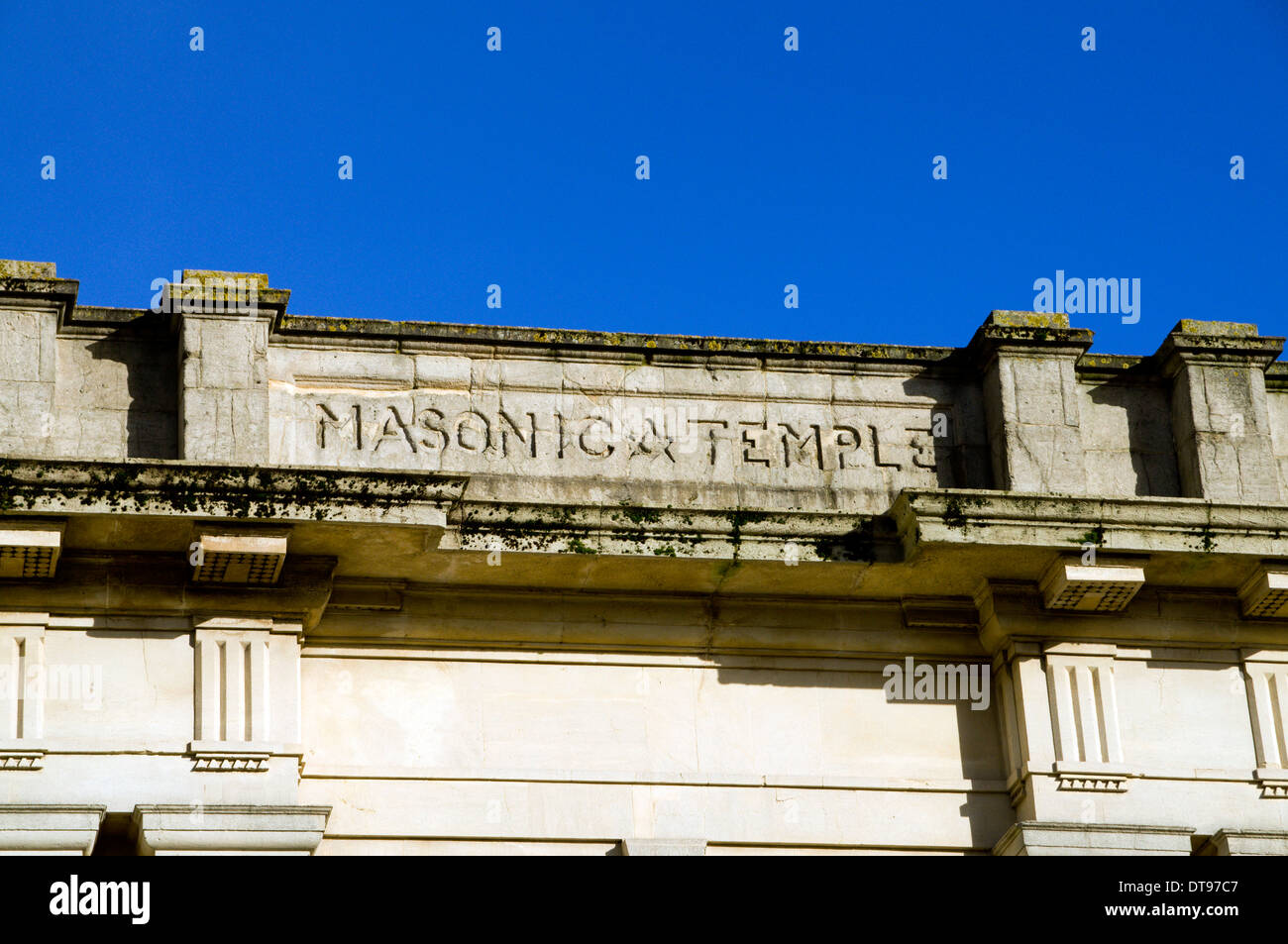 Temple maçonnique, Churchill Way, Cardiff, Pays de Galles. Banque D'Images