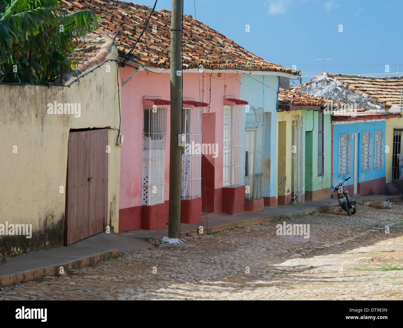 Rues de vieilles maisons coloniales, Trinidad, Cuba Banque D'Images