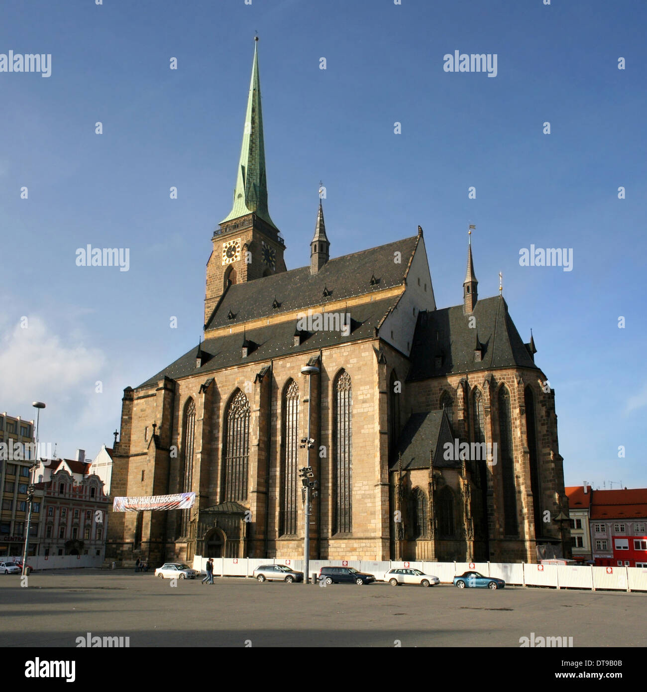 La cathédrale gothique de Saint Barthélemy à Plzen, en Bohême de l'Ouest, en République tchèque. Banque D'Images