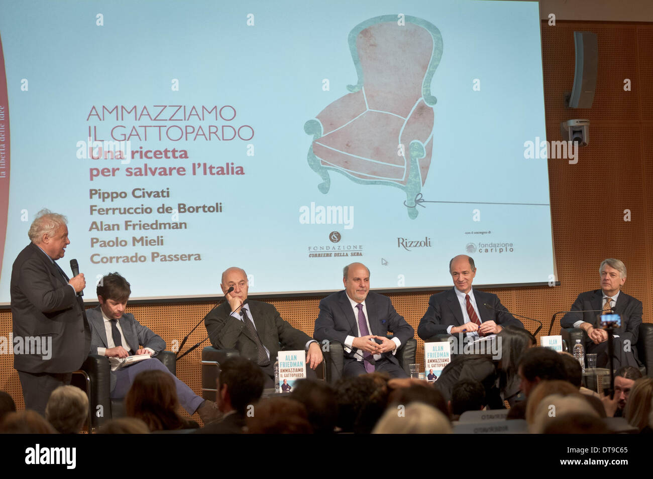 Milan, Lombardie, Italie. 12 Février, 2014. présentation du livre ''Fondation RcS dans Ammaziamo il Gattopardo'' writed by Alan Friedman, le 12 février 2014. Photo : Adamo Di Loreto/NurPhoto © Adamo Di Loreto/NurPhoto ZUMAPRESS.com/Alamy/Live News Banque D'Images