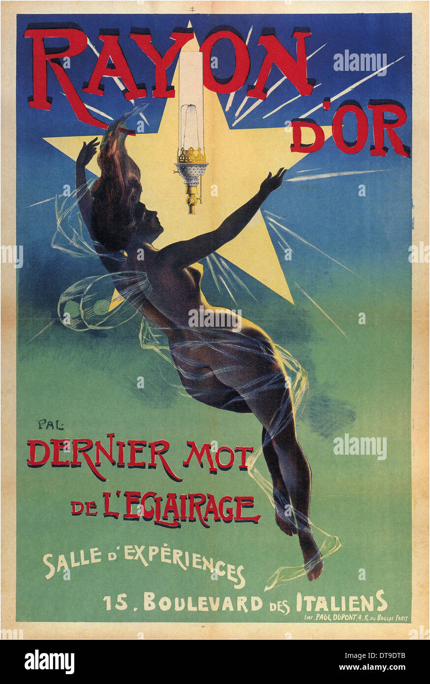 Rayon d'or - Dernier mot de l'Eclairage, 1895. Artiste : Paléologue (Paleologu), Jean de (1855-1942) Banque D'Images