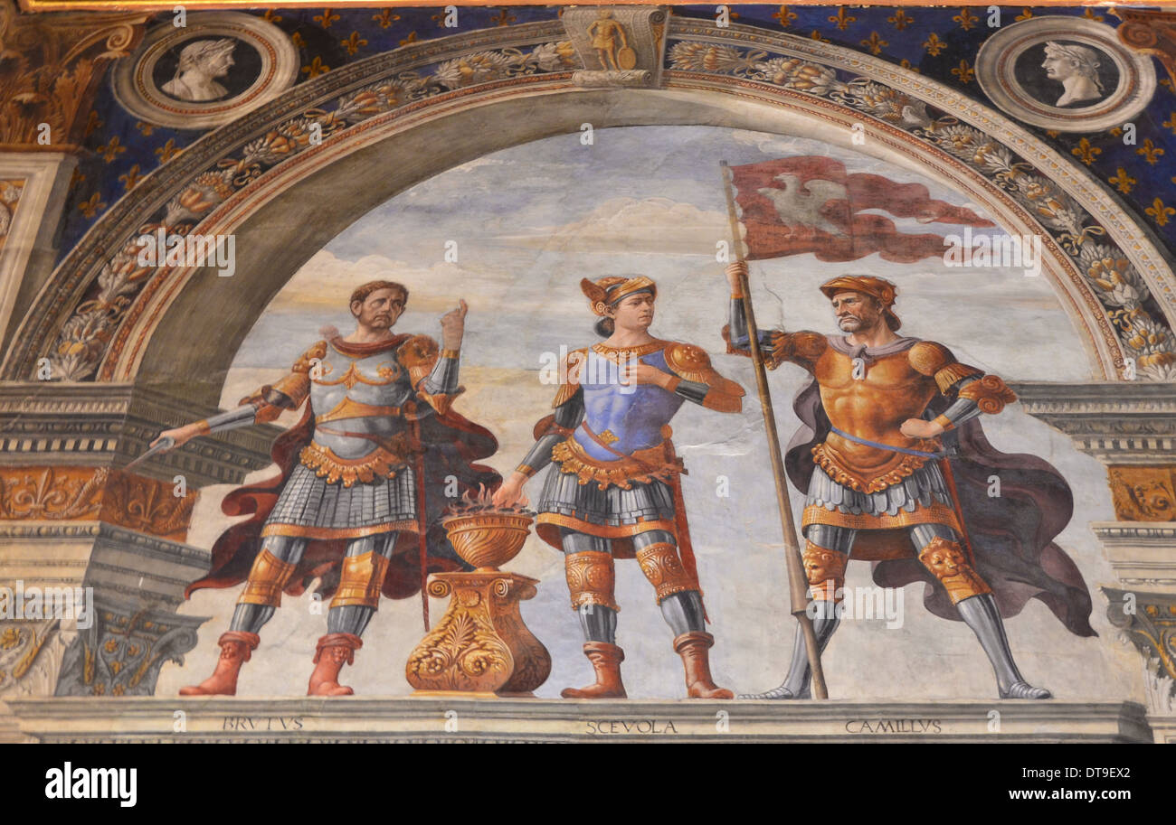 Décoration de la Sala dei Gigli, 1482-1484. Artiste : Ghirlandaio, Domenico (1449-1494) Banque D'Images