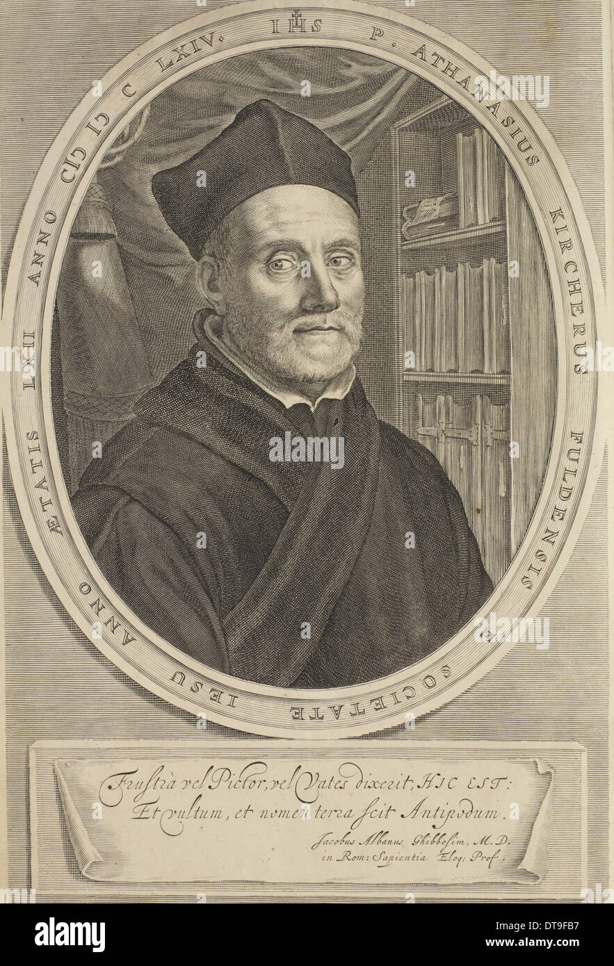 Portrait d'Athanasius Kircher (1602-1680), 1664. Artiste : Cornelis Bloemaert, Abrahamsz., II (1603-1692) Banque D'Images
