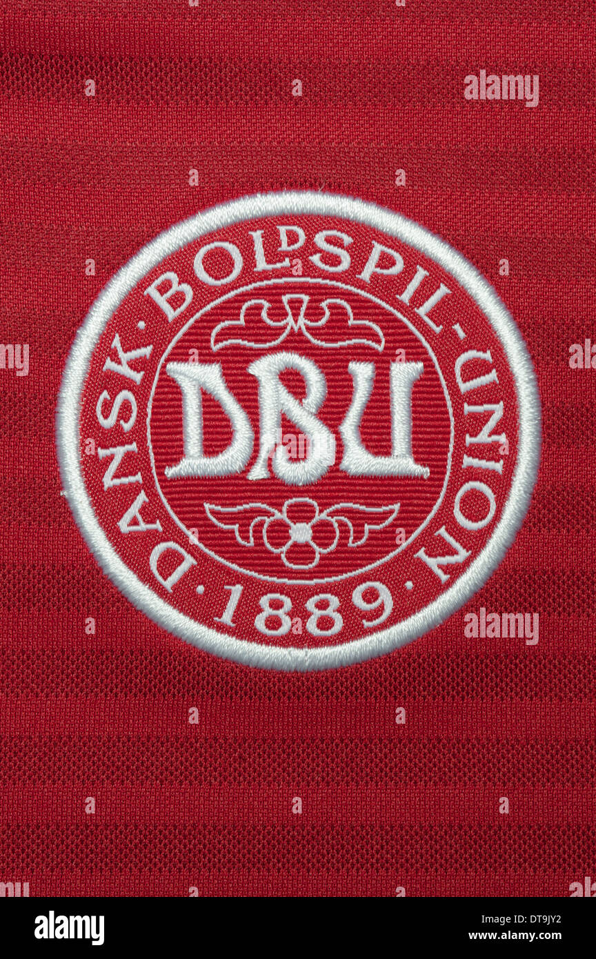 De près de l'équipe nationale de football danois kit Banque D'Images