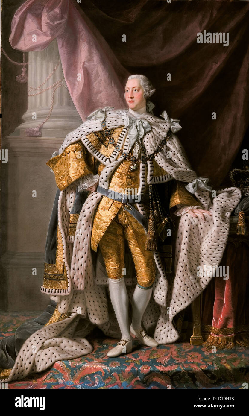 Portrait du roi George III du Royaume-Uni (1738-1820) dans son couronnement Robes, ca 1770. Artiste : Ramsay (1713-1784) Banque D'Images