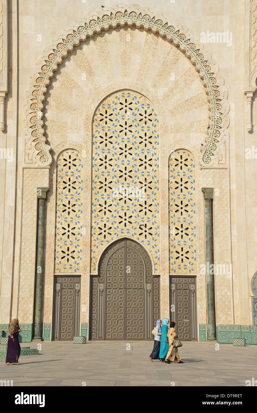 Grande Mosquée Hassan II, Bd Sidi Mohammed Ben Abdallah, Casablanca, Grand Casablanca, Royaume du Maroc Banque D'Images